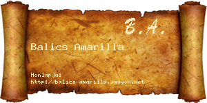 Balics Amarilla névjegykártya